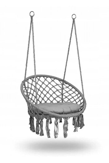 SOFOTEL Suspended Rocking Chair, Sofotel, Boho, 150 kg, Metal Frame, Soft Cushion, Grey