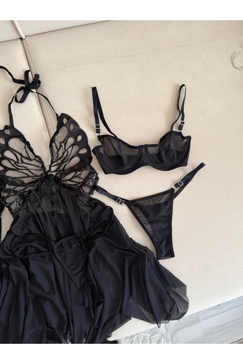 EDLİNGERİE Claire Black Underwear Set