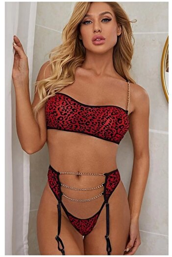 SiaLess Lingerie Fancy Garter Set Sexy Garter with Chain Stockings