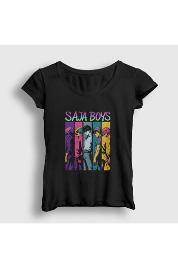 Presmono Women's Black Poster Saja Boys K Pop Demon Hunters T-Shirt 573982Tt