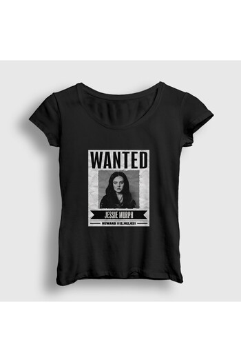 Presmono Women's Black Wanted Jessie Murph T-Shirt 575421Tt