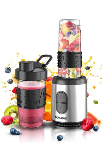 sonashi Portable Sports Blender – 500W, with 570ML & 400ML BPA-Free Sports Bottle SB-184N