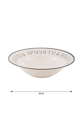 LC Waikiki Create Your Style from Uzg Store |   Printed Ceramic Pasta Plate 26 cm