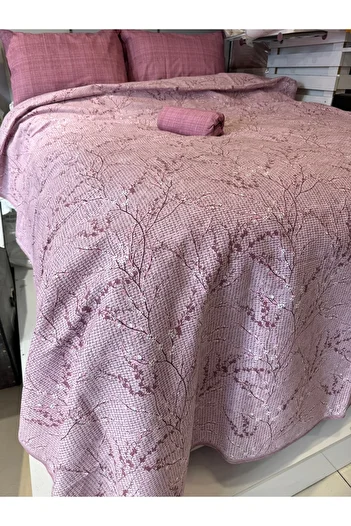 ŞENER HOME Sprout Patterned Sheet Elastic Single Pique Set