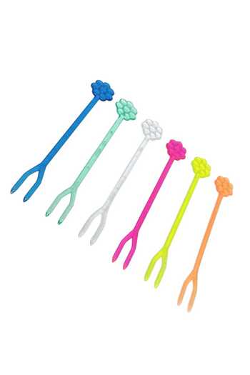 HFC PACK Colored Chips (Devil) Fork Transparent - 2 Pack of 100