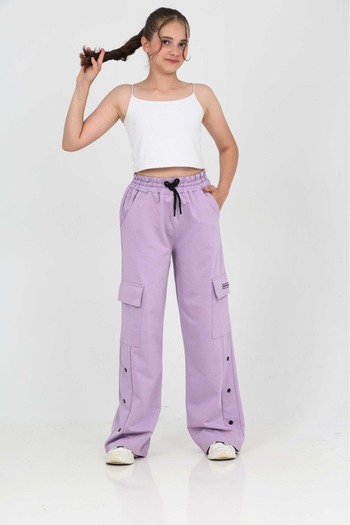 Toontoy Girl's Side Snap Tracksuit Bottom