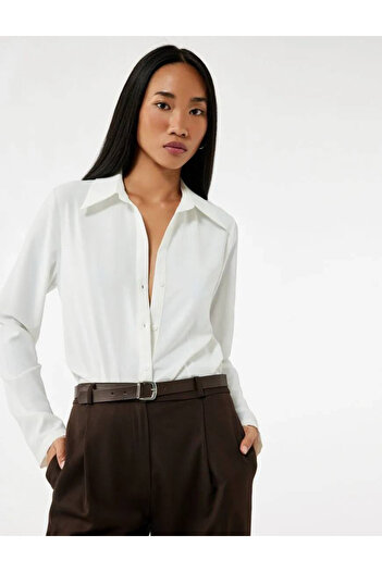 Koton Women's Long Sleeve Shirt 6Wak60006Pw