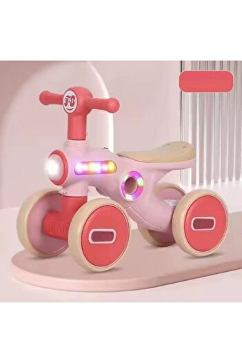 Kardett Red balance bike for children 1-3 years old, 4 stable wheels, with music and lights, interactive gift