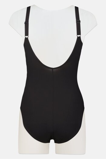 SPEEDO Women Pin Stripe Non Padded One Piece Swimsuit, Black