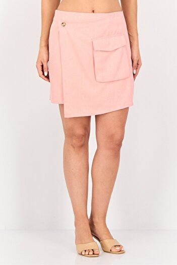 Reserved Women Solid Mini Skirt, Blush Pink