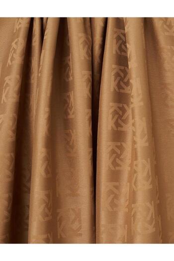 Kayra Logoed Silk Shawl Dark Mink