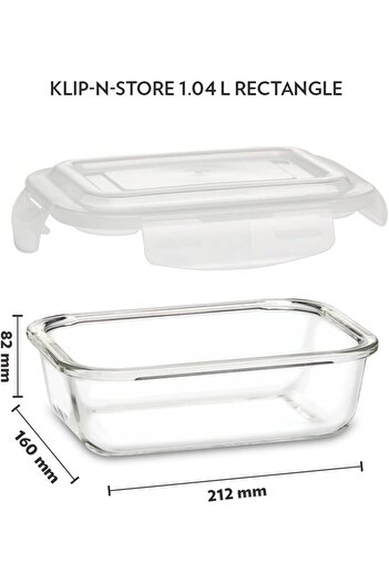 erorex Klip N Store Rectangular Glass Storage Container Air Tight Lid Food Storage Container Microwave