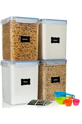 erorex 4 Pack 5.2L Large Food Storage Containers Lids Bpa Free Plastic Airtight Food Storage Canisters
