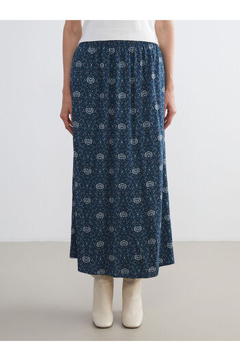 LC Waikiki Patterned A-Line Skirt with Elastic Waist