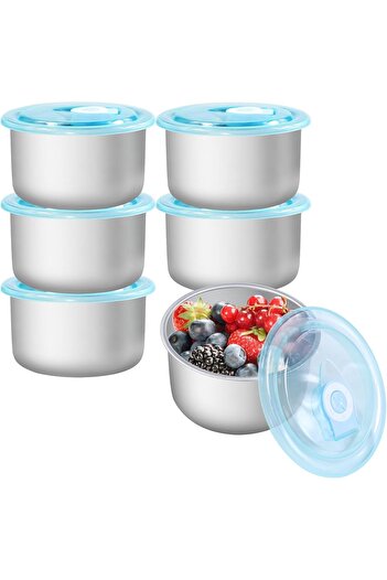 erorex 6 Pack Stainless Steel Food Storage Box Container, Meal Prep Container, Leak Plastic Lid Dishwasher