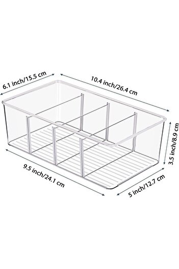 erorex Food Storage Organizer Bins, Clear Plastic Storage Bins Pantry, Kitchen, Fridge, Cabinet