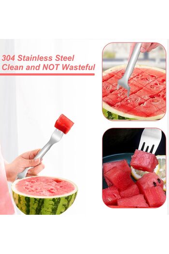 erorex 3Pcs Watermelon Cutter Slicer Tool,2 1 Summer Watermelon Slicer Cutter,Watermelon Fork Slicer