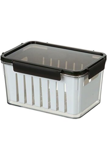 erorex Rectangular Refrigerator Storage Container White And Black 2 Liter Y1K110236