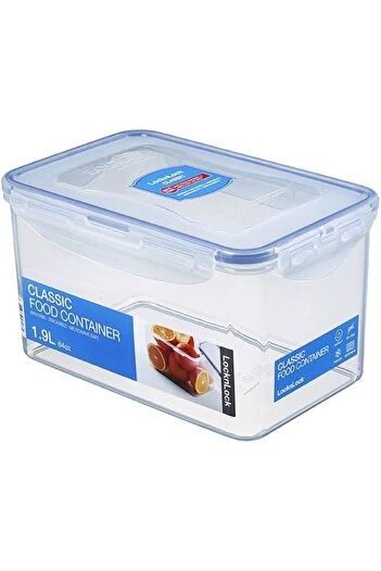 erorex Hpl818 Food Container, Clear/Blue, 1.9 Liters, Rectangular, Plastic
