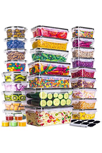 erorex 60Pcs Food Storage Containers Airtight Lids Kitchen Containers & Storage Organization, Meal Prep