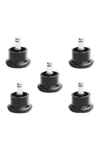 Badass Sharks Set of 5 Badass Sharks furniture legs, metal/plastic, silver/black, 5 x 5.5 cm