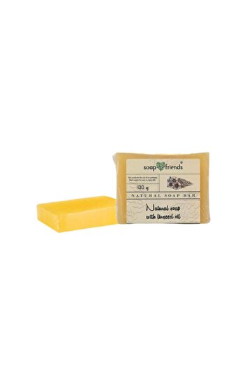 Soap&Friends Natural Grey Soap Bar with Linseed Oil – 130g Moisturizing Handmade Soap