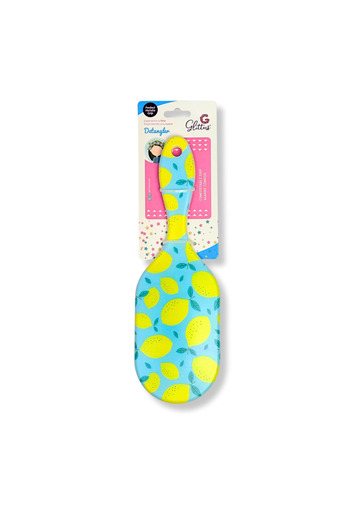 glitters Tropical Fruit Print Hair Brush, Paddle Style with Gentle Pins, Detangling Bristles