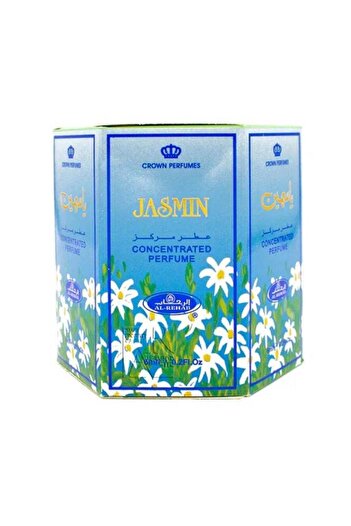 Al Rehab perfumes Jasmin Concentrated Perfume Oil Without Alcohol 6ml (Pack of 6)