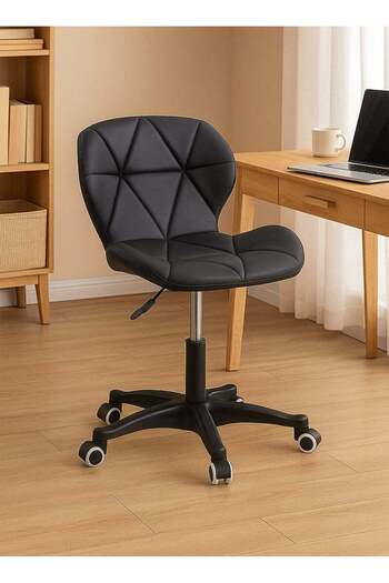 Taimi Ergonomic Desk Chair with Adjustable Height, with Swivel Wheels, with Soft Cushion - Black