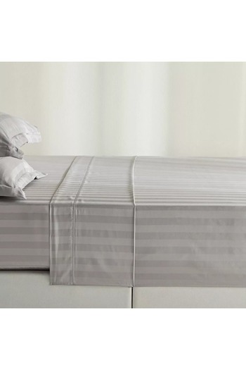 Home Centre Satin Stripe Pima Cotton Sateen 525 Thread Count Super King Flat Sheet - 260x270 cm