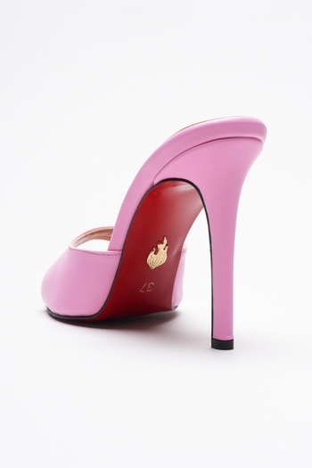 Ayakkabı Ateşi Women's Pointed Toe Thin Heeled Slippers Sona Pink Skin