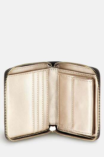 Guess Mini Wallet With Logo Print And Zipper Closure