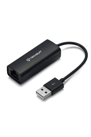 Techsuit Adaptor USB Male to RJ45 LAN Port Female 100 Mbps AC19