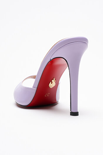 Ayakkabı Ateşi Women's Pointed Toe Thin Heeled Slippers Sona Lilac Skin