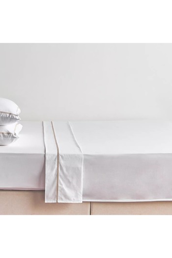 Home Centre Florence Egyptian Cotton Sateen 400 Thread Count Super King Flat Sheet - 260x270 cm
