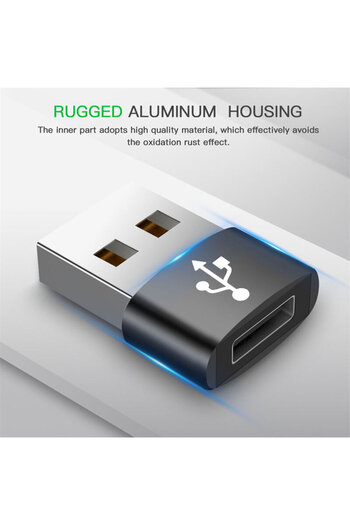 Techsuit Adaptor Type-C La USB OTG, Transfer De Date, Incarcare Rapida 3A - Negru