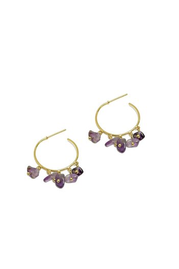 New Obsessions Quartz Dangle Hoop Earrings