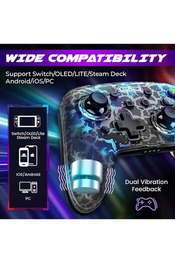 MEGACOM Goburst Wireless Controller – Wireless Pro Controller Compatible with Nintendo Switch, Ste