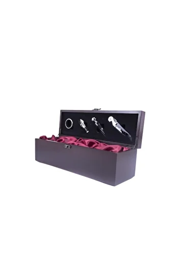 Doty Elegant Gift Set Duke'sGift Wooden Box for Wine Bottle and 4 Accessories