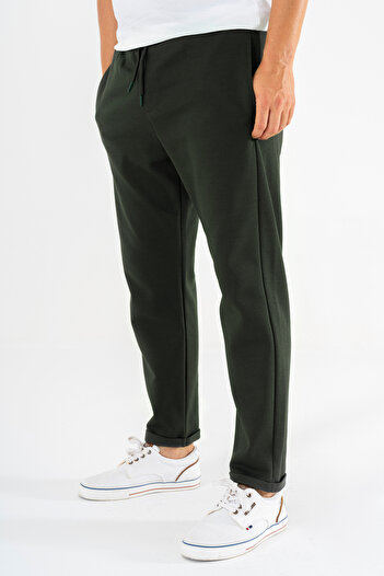 Souris Ανδρικό παντελόνι Jogger Khaki με διπλό πόδι, αθλητικό καθημερινό παντελόνι