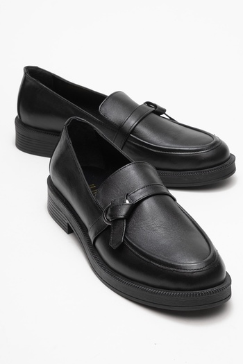 LuviShoes GALEA Черни кожени обувки с катарама от естествена кожа за жени