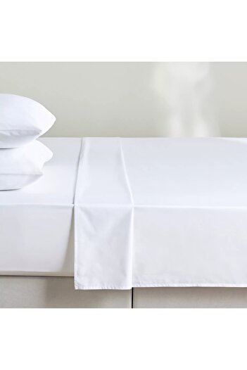 Home Centre Serenity Cotton Percale 200 Thread Count Super King Flat Sheet - 260x270 cm