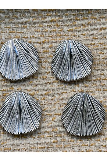 ODDA TASARIM ATÖLYESİ Set of Buttons Fan Model Silver Color New Season 3 cm
