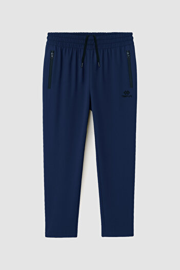 TOMMY LIFE Indigo Zippered Classic Leg Oversized Men's Sweatpants - 84947