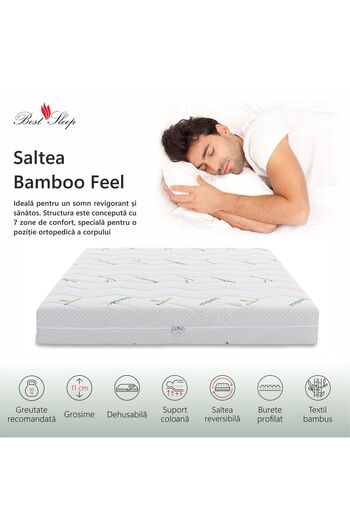 BEST SLEEP Orthopedic Mattress, Best Sleep Bamboo Feel 11cm, 160x200x11cm, Polyurethane Foam, Reversible