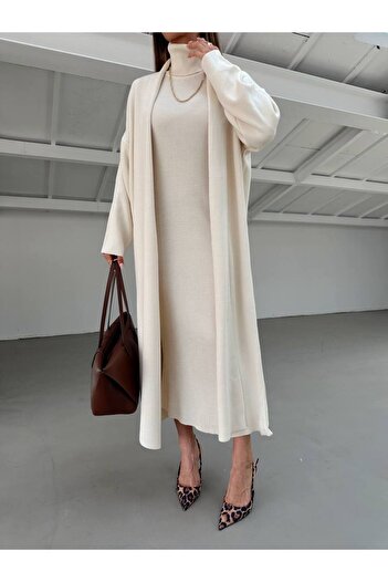Lamierra High Neck Sleeveless Women's Knitwear Long Set