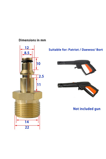 Choice Chocolate M22 14MM Fitting Hose Connector High Pressure Washer Hose Adapter Replacement Parts and Ac