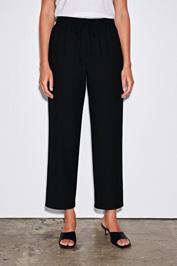 HAKKE Gabardine Drawstring Leg Laser Trousers