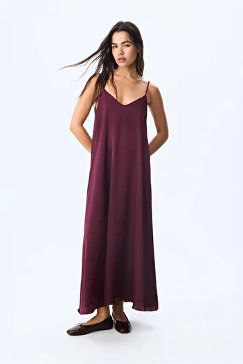 Stradivarius Long flowing satin dress
