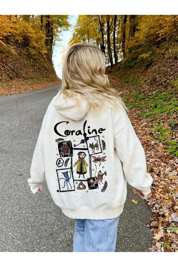 uyguntarz Φούτερ Unisex με στάμπα Coraline Oversize